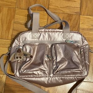 Kipling Cyrene Weekender with Allison Gorilla Rose Metallic EUC